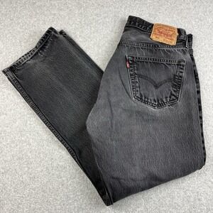 Vintage Levi's 501xx Jeans Mens 34x30 Black Button Fly Dark Wash Baggy Leg 90s